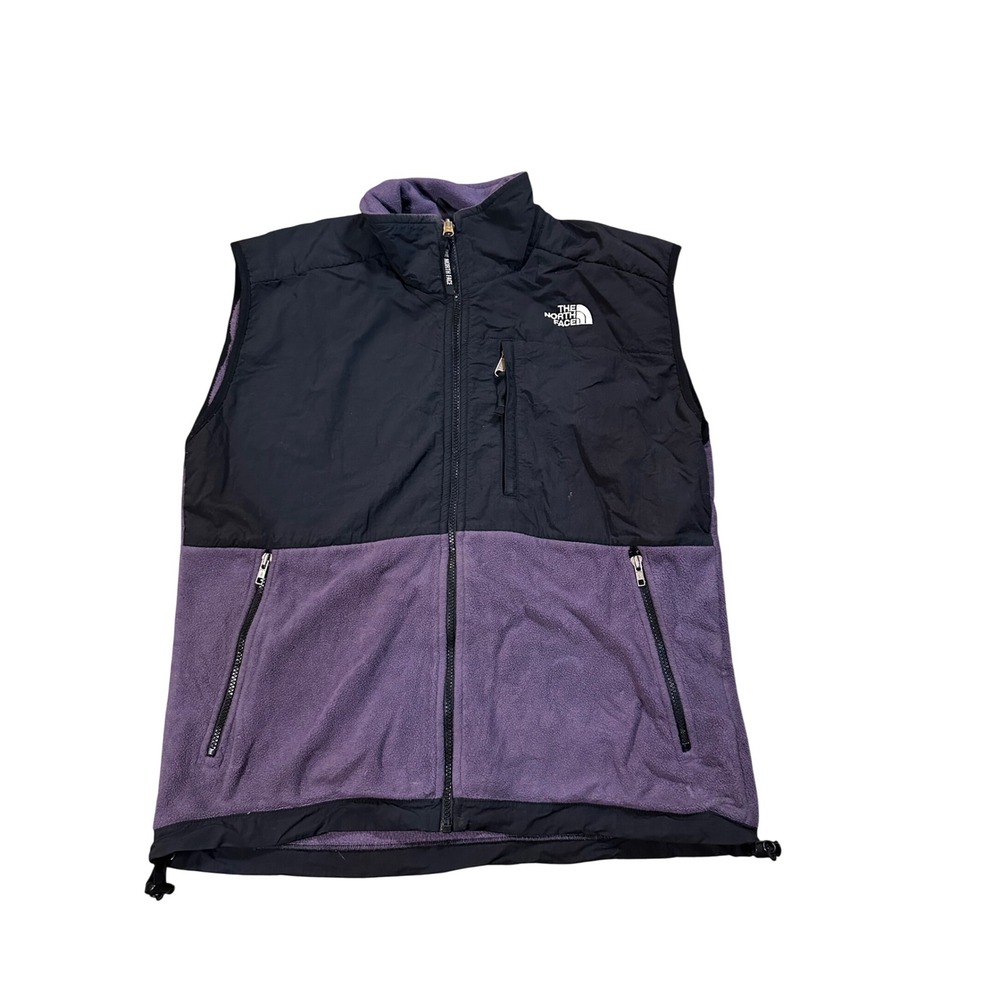 The‎ North Face Denali Polartec Fleece Vest Purple Black Women Large Zip Up